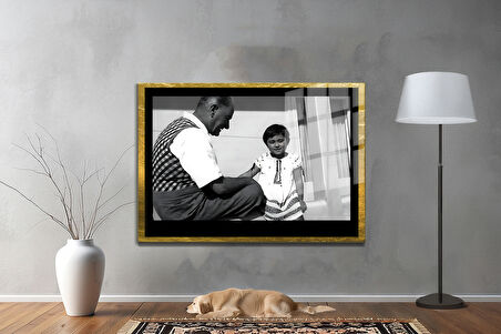 Gazi Mustafa Kemal Atatürk ÖZEL SERİ^# Miyrem  Design Cam Tablo Model: 89