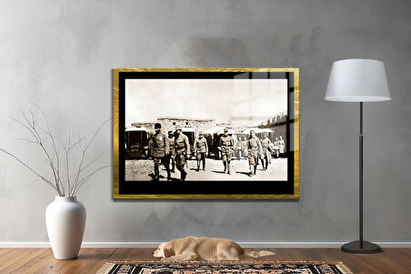 Gazi Mustafa Kemal Atatürk ÖZEL SERİ^# Miyrem  Design Cam Tablo Model: 90