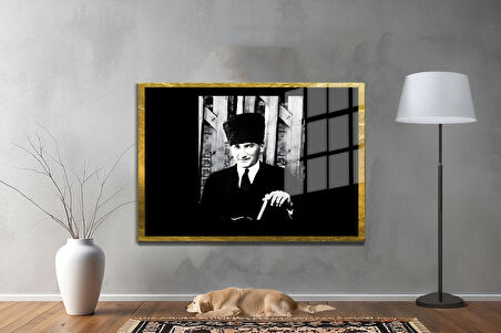 Gazi Mustafa Kemal Atatürk ÖZEL SERİ^# Miyrem  Design Cam Tablo Model: 93