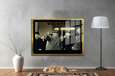 Gazi Mustafa Kemal Atatürk ÖZEL SERİ^# Miyrem  Design Cam Tablo Model: 111