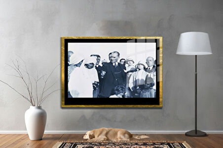 Gazi Mustafa Kemal Atatürk ÖZEL SERİ^# Miyrem  Design Cam Tablo Model: 121