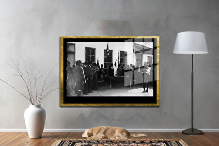 Gazi Mustafa Kemal Atatürk ÖZEL SERİ^# Miyrem  Design Cam Tablo Model: 127