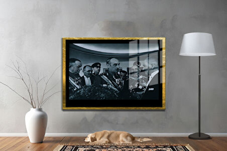 Gazi Mustafa Kemal Atatürk ÖZEL SERİ^# Miyrem  Design Cam Tablo Model: 137