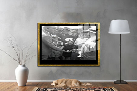 Gazi Mustafa Kemal Atatürk ÖZEL SERİ^# Miyrem  Design Cam Tablo Model: 142