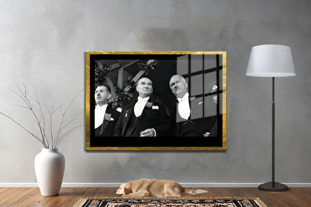Gazi Mustafa Kemal Atatürk ÖZEL SERİ^# Miyrem  Design Cam Tablo Model: 150
