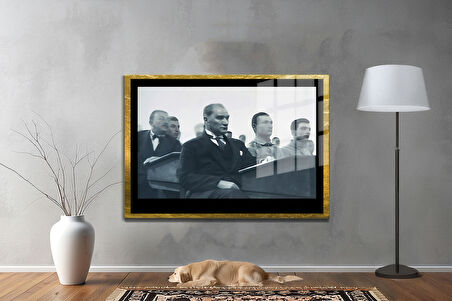 Gazi Mustafa Kemal Atatürk ÖZEL SERİ^# Miyrem  Design Cam Tablo Model: 151