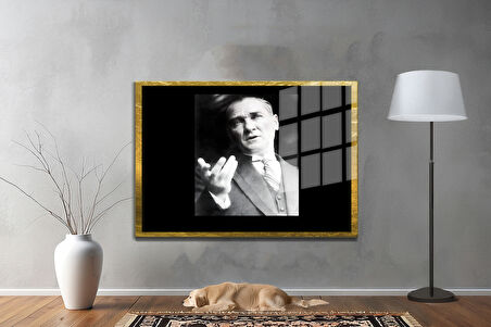 Gazi Mustafa Kemal Atatürk ÖZEL SERİ^# Miyrem  Design Cam Tablo Model: 154