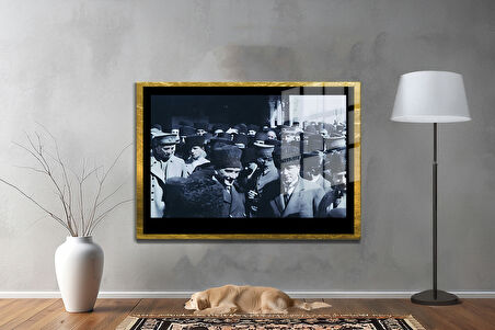 Gazi Mustafa Kemal Atatürk ÖZEL SERİ^# Miyrem  Design Cam Tablo Model: 155