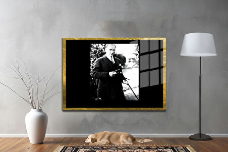 Gazi Mustafa Kemal Atatürk ÖZEL SERİ^# Miyrem  Design Cam Tablo Model: 157