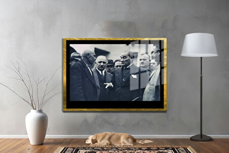 Gazi Mustafa Kemal Atatürk ÖZEL SERİ^# Miyrem  Design Cam Tablo Model: 158