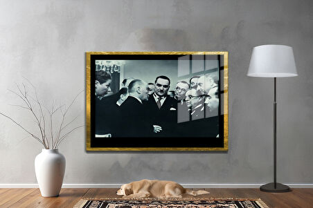 Gazi Mustafa Kemal Atatürk ÖZEL SERİ^# Miyrem  Design Cam Tablo Model: 164