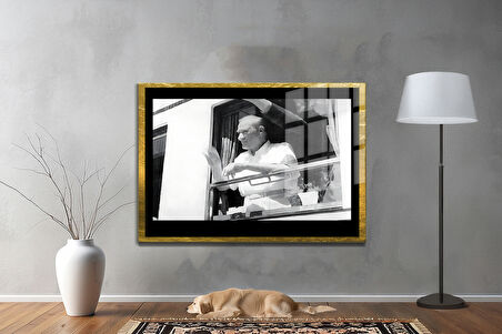 Gazi Mustafa Kemal Atatürk ÖZEL SERİ^# Miyrem  Design Cam Tablo Model: 196