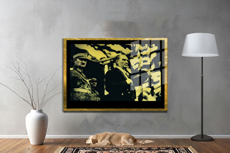 Gazi Mustafa Kemal Atatürk ÖZEL SERİ^# Miyrem  Design Cam Tablo Model: 197