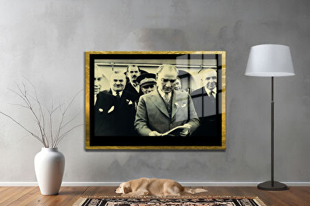 Gazi Mustafa Kemal Atatürk ÖZEL SERİ^# Miyrem  Design Cam Tablo Model: 199