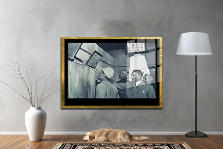 Gazi Mustafa Kemal Atatürk ÖZEL SERİ^# Miyrem  Design Cam Tablo Model: 227
