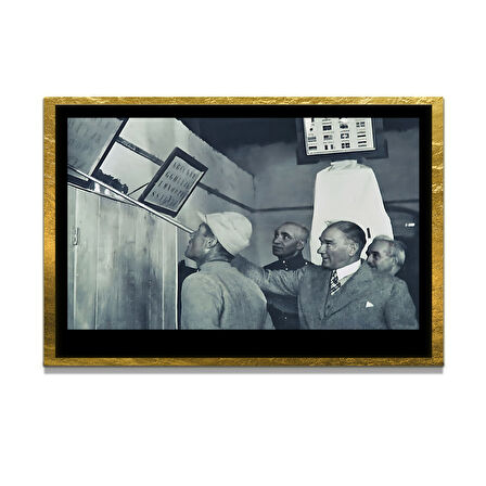 Gazi Mustafa Kemal Atatürk ÖZEL SERİ^# Miyrem  Design Cam Tablo Model: 227