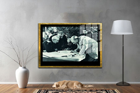 Gazi Mustafa Kemal Atatürk ÖZEL SERİ^# Miyrem  Design Cam Tablo Model: 228