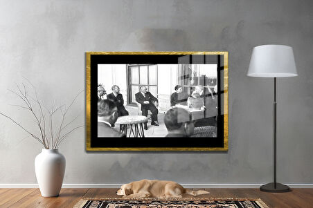 Gazi Mustafa Kemal Atatürk ÖZEL SERİ^# Miyrem  Design Cam Tablo Model: 233