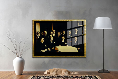 Gazi Mustafa Kemal Atatürk ÖZEL SERİ^# Miyrem  Design Cam Tablo Model: 236
