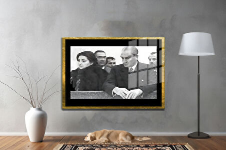 Gazi Mustafa Kemal Atatürk ÖZEL SERİ^# Miyrem  Design Cam Tablo Model: 237