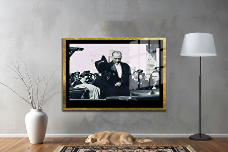 Gazi Mustafa Kemal Atatürk ÖZEL SERİ^# Miyrem  Design Cam Tablo Model: 238