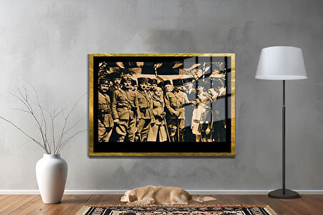 Gazi Mustafa Kemal Atatürk ÖZEL SERİ^# Miyrem  Design Cam Tablo Model: 240