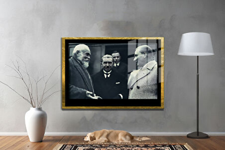 Gazi Mustafa Kemal Atatürk ÖZEL SERİ^# Miyrem  Design Cam Tablo Model: 242