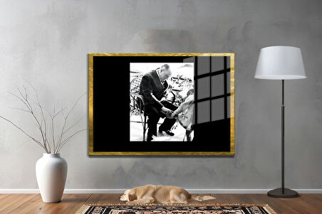 Gazi Mustafa Kemal Atatürk ÖZEL SERİ^# Miyrem  Design Cam Tablo Model: 245