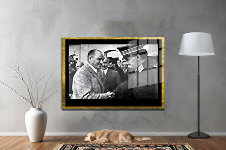 Gazi Mustafa Kemal Atatürk ÖZEL SERİ^# Miyrem  Design Cam Tablo Model: 255