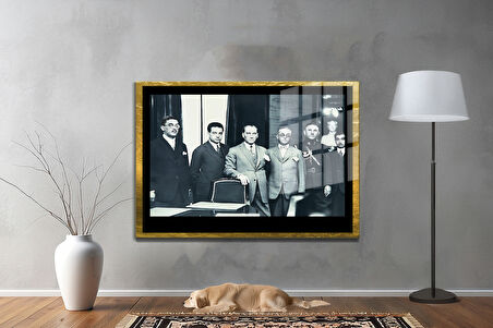 Gazi Mustafa Kemal Atatürk ÖZEL SERİ^# Miyrem  Design Cam Tablo Model: 256