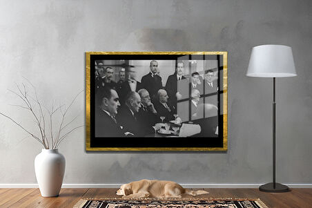 Gazi Mustafa Kemal Atatürk ÖZEL SERİ^# Miyrem  Design Cam Tablo Model: 258