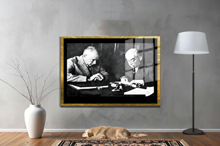 Gazi Mustafa Kemal Atatürk ÖZEL SERİ^# Miyrem  Design Cam Tablo Model: 260