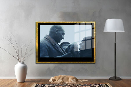 Gazi Mustafa Kemal Atatürk ÖZEL SERİ^# Miyrem  Design Cam Tablo Model: 265