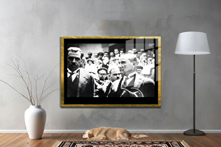 Gazi Mustafa Kemal Atatürk ÖZEL SERİ^# Miyrem  Design Cam Tablo Model: 268