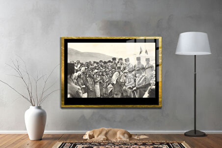 Gazi Mustafa Kemal Atatürk ÖZEL SERİ^# Miyrem  Design Cam Tablo Model: 284