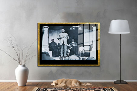 Gazi Mustafa Kemal Atatürk ÖZEL SERİ^# Miyrem  Design Cam Tablo Model: 294