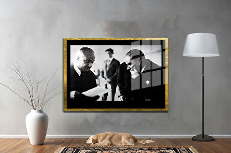Gazi Mustafa Kemal Atatürk ÖZEL SERİ^# Miyrem  Design Cam Tablo Model: 295