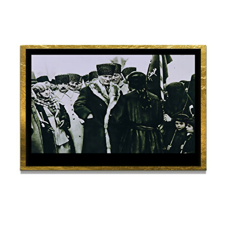 Gazi Mustafa Kemal Atatürk ÖZEL SERİ^# Miyrem  Design Cam Tablo Model: 300