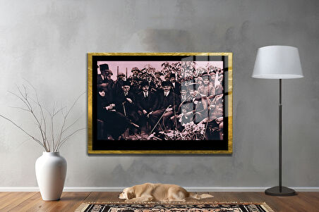 Gazi Mustafa Kemal Atatürk ÖZEL SERİ^# Miyrem  Design Cam Tablo Model: 306