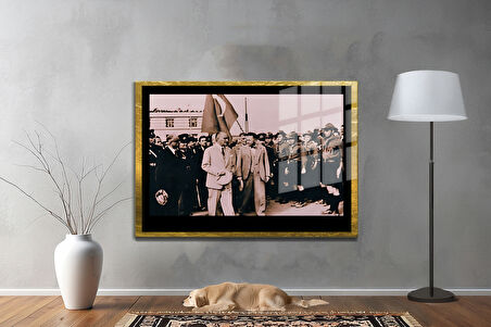Gazi Mustafa Kemal Atatürk ÖZEL SERİ^# Miyrem  Design Cam Tablo Model: 312
