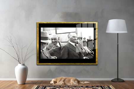 Gazi Mustafa Kemal Atatürk ÖZEL SERİ^# Miyrem  Design Cam Tablo Model: 318
