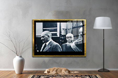 Gazi Mustafa Kemal Atatürk ÖZEL SERİ^# Miyrem  Design Cam Tablo Model: 323