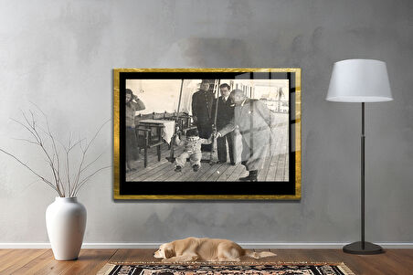 Gazi Mustafa Kemal Atatürk ÖZEL SERİ^# Miyrem  Design Cam Tablo Model: 326