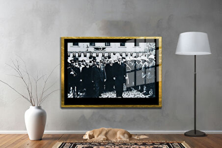 Gazi Mustafa Kemal Atatürk ÖZEL SERİ^# Miyrem  Design Cam Tablo Model: 332