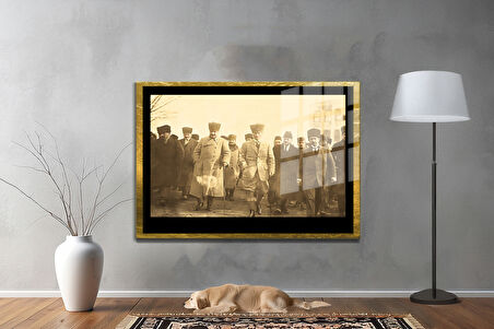 Gazi Mustafa Kemal Atatürk ÖZEL SERİ^# Miyrem  Design Cam Tablo Model: 334