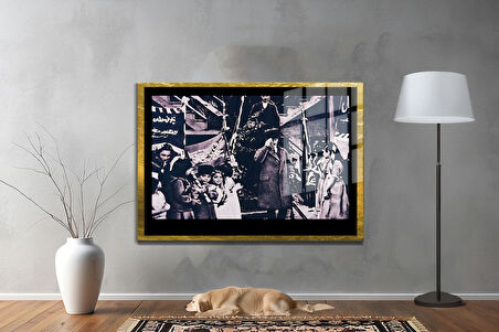 Gazi Mustafa Kemal Atatürk ÖZEL SERİ^# Miyrem  Design Cam Tablo Model: 346