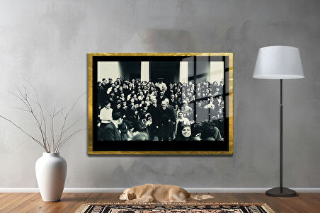 Gazi Mustafa Kemal Atatürk ÖZEL SERİ^# Miyrem  Design Cam Tablo Model: 348