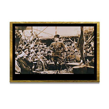Gazi Mustafa Kemal Atatürk ÖZEL SERİ^# Miyrem  Design Cam Tablo Model: 350