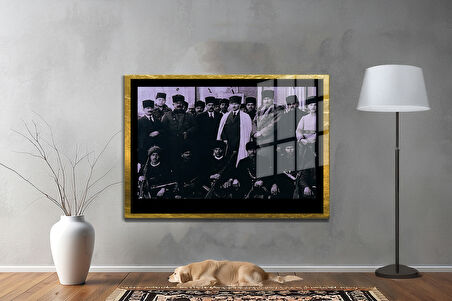 Gazi Mustafa Kemal Atatürk ÖZEL SERİ^# Miyrem  Design Cam Tablo Model: 369