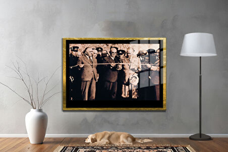 Gazi Mustafa Kemal Atatürk ÖZEL SERİ^# Miyrem  Design Cam Tablo Model: 373